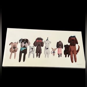 NWT’s Dog Wall Art Artist Becky Thorns Thorny Portrait painting Wall Decor 24”W